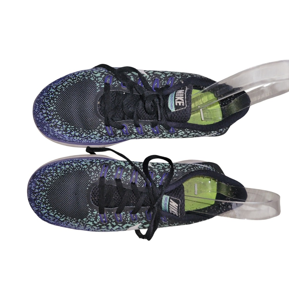 Nike Free RN Distance Black Purple Teal Running Shoes 827116-013 womens 8 casual
